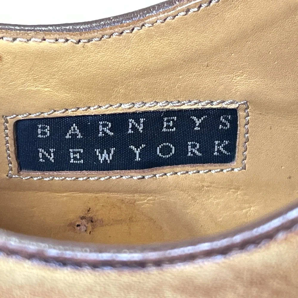 Calzoleria Harris Barneys NY Oxford Dress Shoes Mens Size 9.5 Brown Lace Up
